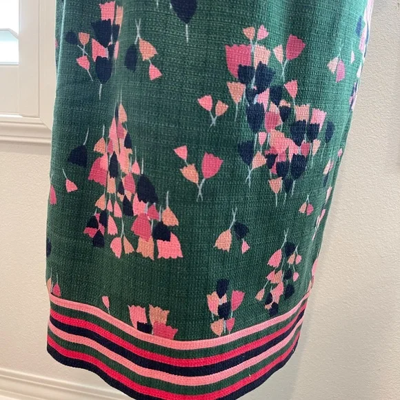 Boden Fleur Fitted Dress Hunter Green Tulip 6r - Picture 4 of 9